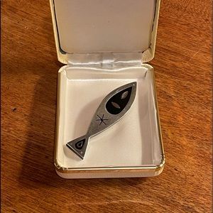 Mexican Taxco Sterling Silver Fish Brooch Pin